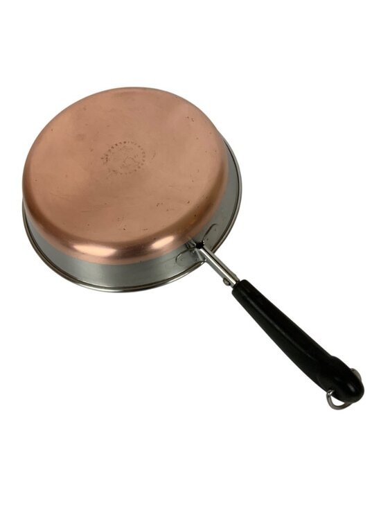 Revere Ware Copper Clad Stainless Steel 8 inch Skillet & Lid USA Vintage 1940s - Picture 8 of 10